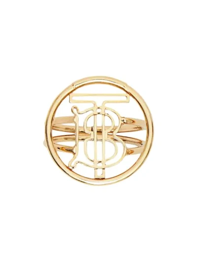 Burberry Large Gold-plated Monogram Motif R In Light Gold