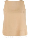 Song For The Mute Distressed Style Vest In Neutrals