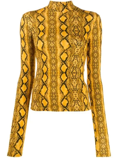 Andamane Snakeskin Print Sweatshirt In Yellow