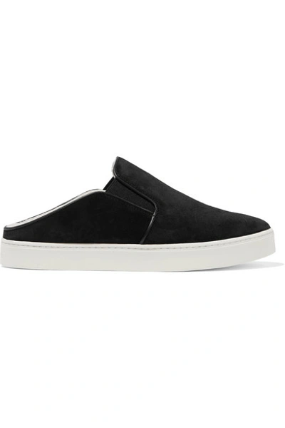 Vince Garvey 2 Slip-on Shearling-lined Leather Sneakers In Black