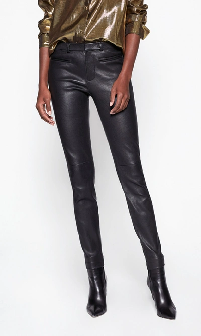 Equipment Sylvanna Leather Front Trouser In True Black