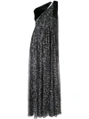 RASARIO VELVET-TRIMMED LEOPARD-PRINT GOWN