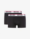 MOSCHINO SET OF 2 COTTON JERSEY BOXERS WITH LOGO 