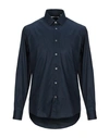 Grey Daniele Alessandrini Solid Color Shirt In Dark Blue