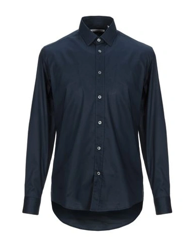 Grey Daniele Alessandrini Solid Color Shirt In Dark Blue