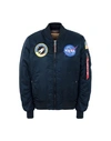Alpha Industries Nasa Embroidered Bomber Jacket In Azure