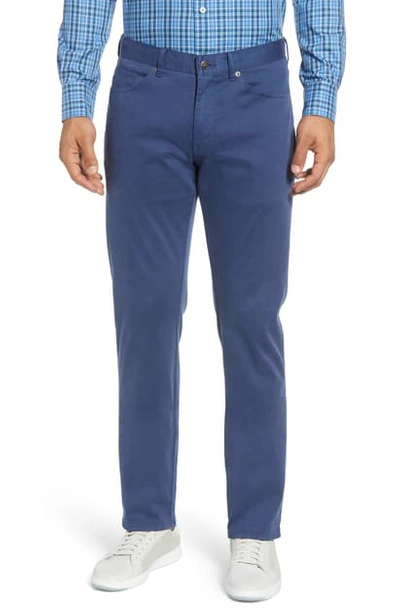 Peter Millar Regular-fit Ultimate Sateen Five-pocket Trousers In Blue