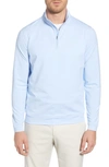 Peter Millar Perth Stripe Quarter Zip Performance Pullover In Cottage Blue