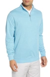 Peter Millar Comfort Interlock Quarter Zip Pullover In Seasalt