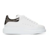 Alexander Mcqueen Oversized Metallic Leather Sneakers In White Black