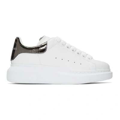 Alexander Mcqueen Leather Exaggerated-sole Sneakers In White