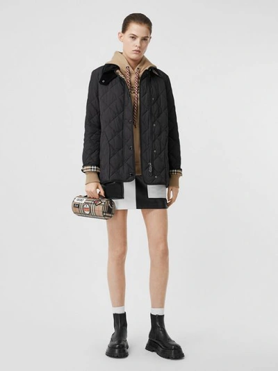Burberry Diamond Quilted Thermoregulated Barn Jacket In Black