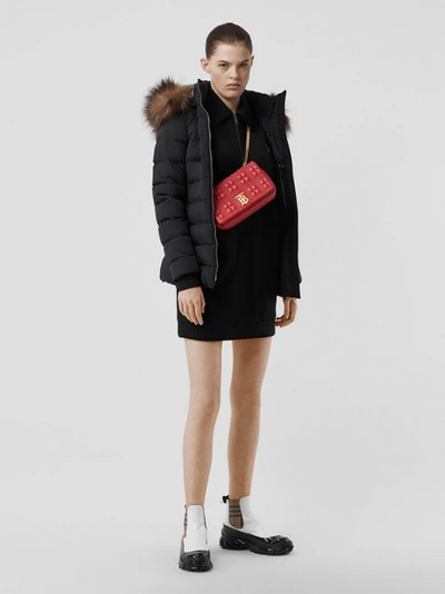 Burberry Detachable Faux Fur Trim Hooded Puffer Jacket In Black