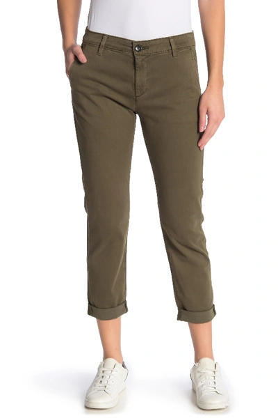 Ag Caden Crop Twill Trousers In Sulfur Dried