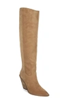 Sam Edelman Indigo Pointed Toe Knee High Boot In Golden Caramel Suede