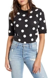 JOA DOTTED SHORT SLEEVE SWEATER,BC8961