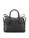 TOD'S D-STYLING BLACK LEATHER BOWLING BAG