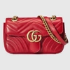 Gucci Gg Marmont Matelassé Mini Bag In 芙蓉红皮革