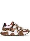 Versace Squalo Leopard Sneakers Men In White
