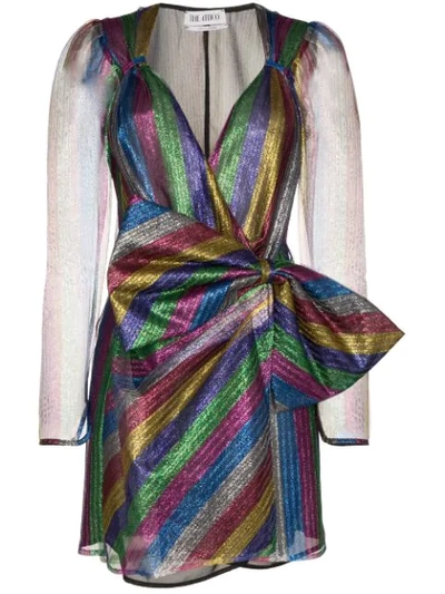 Attico Wrap-front Mini Dress In Multicolor