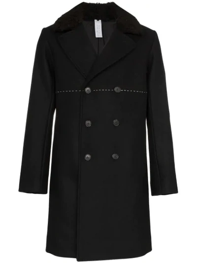 Dashiel Brahmann Double-breasted Mid-length Coat In Black