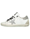 Golden Goose Superstar Snake-print And Glitter Sneakers In Wh-slvr