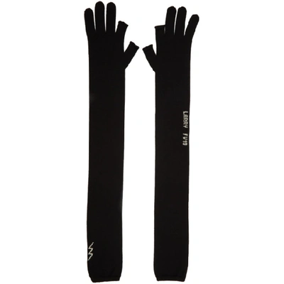 Rick Owens Black Cashmere Gloves