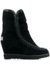 MOU FRENCH TOE WEDGE SHORT BOOTS