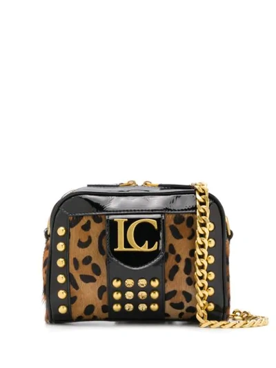 La Carrie Leopard Print Crossbody Bag In Cuoio Combi