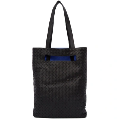 Bottega Veneta Medium Leather Tote In Nero Silver