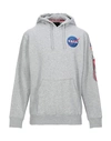 Alpha Industries Hooded Sweatshirt In Grey