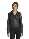 ROBERT GRAHAM WOMEN'S MONROE SOLID BLACK LEATHER JACKET IN BLACK SIZE: XL BY ROBERT GRAHAM