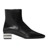 Balenciaga Metallic Bb Logo Block Heel Boots In Black