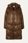 VINCE QUILTED SHELL DOWN HOODED COAT