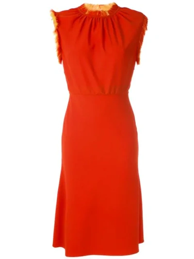 À La Garçonne Clássico Midi Dress In Orange