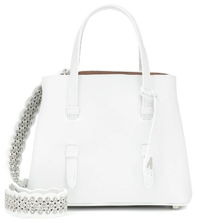 Alaïa Mina Mini Leather Tote In White