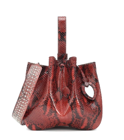 Alaïa Rose-marie Python Tote In Red