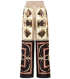 BURBERRY PRINTED SILK PANTS,P00400032