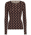 Marine Serre Icon Crescent Moon Logo-print Top In Black
