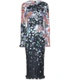 GIVENCHY PLEATED FLORAL SATIN DRESS,P00406126