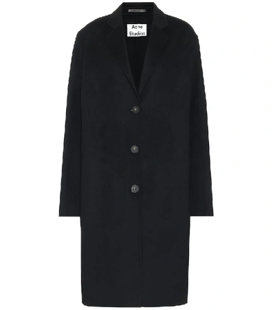 Acne Studios Oversized Wool And Cachemire Coat In Black