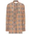 BURBERRY CHECK SILK BLOUSE,P00416641