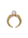 BURBERRY GOLD-PLATED AND RESIN RING