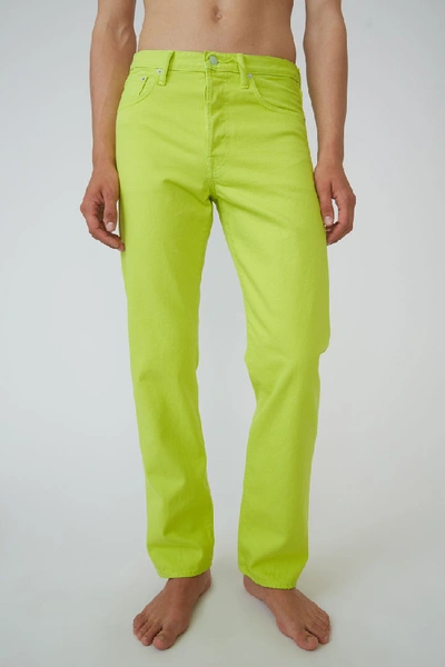Acne Studios 1996 Reactive Dye Lime Green Lime Green In Classic Fit Jeans