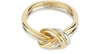 CELINE KNOT DOUBLE RING IN GOLD TONE BRASS,46P456BIG/35GS