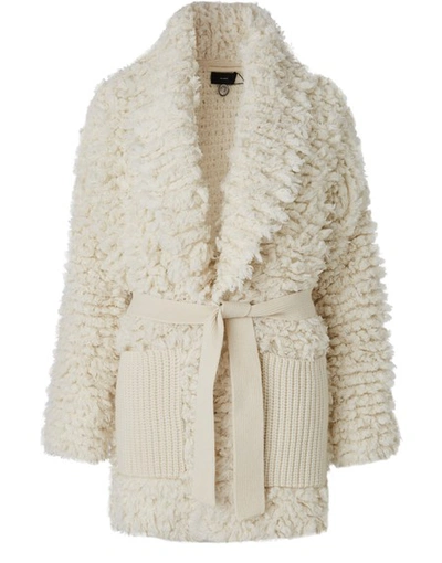 Alanui Wool Coat In Lapponia White
