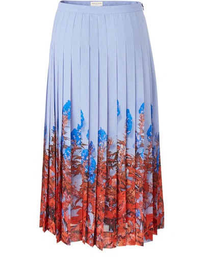 Dries Van Noten Pleated Printed Skirt In Parma