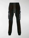 RICK OWENS DUAL-TEXTURE SLIM-FIT TRACK trousers,RR19F4304TEL914155932
