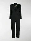 Alexandre Vauthier Satin-lapel Plunge Tuxedo Jumpsuit In Black