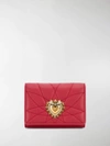 Dolce & Gabbana Devotion Small Tri-fold Wallet In Red